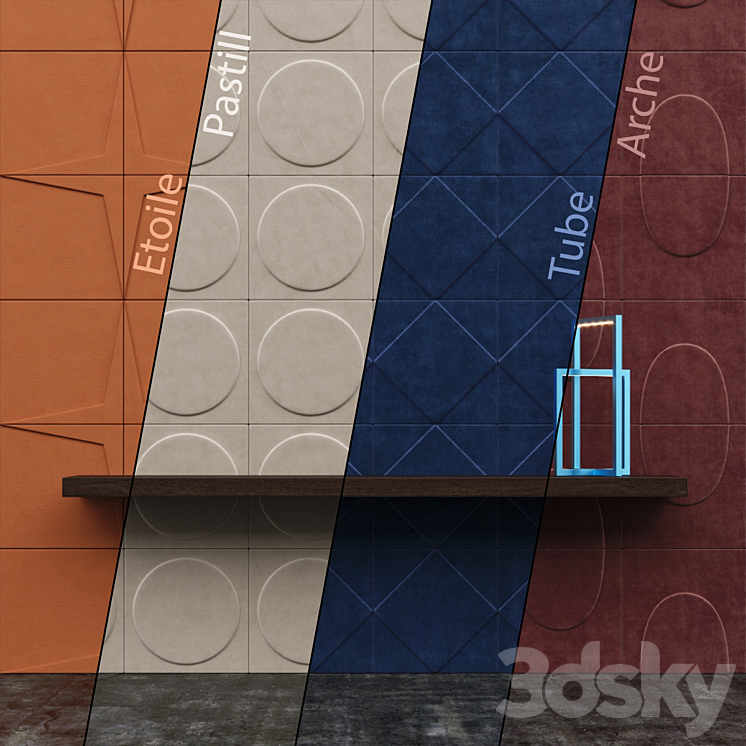 CUIR AU CARRE Wall Panels Part 2 3D Model