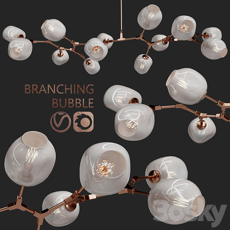 Branching bubble 13 lamps