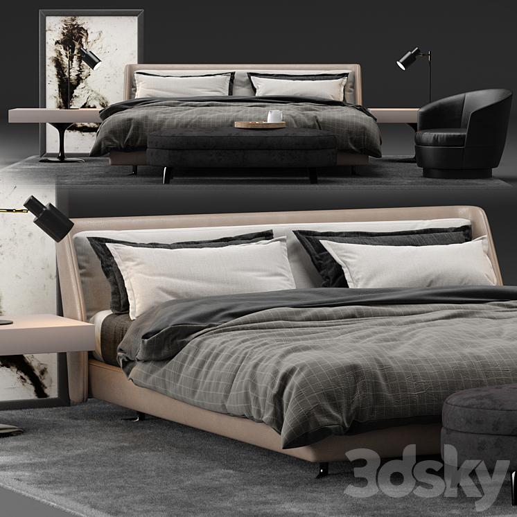 Spencer Bed – Minotti 3DS Max - thumbnail 1