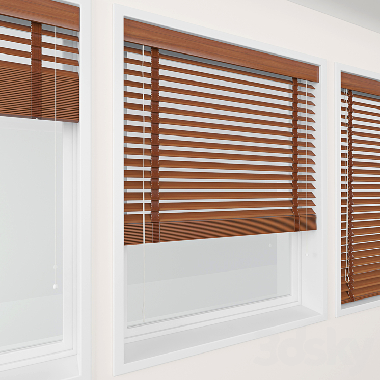Wood blinds + window 3DS Max - thumbnail 1