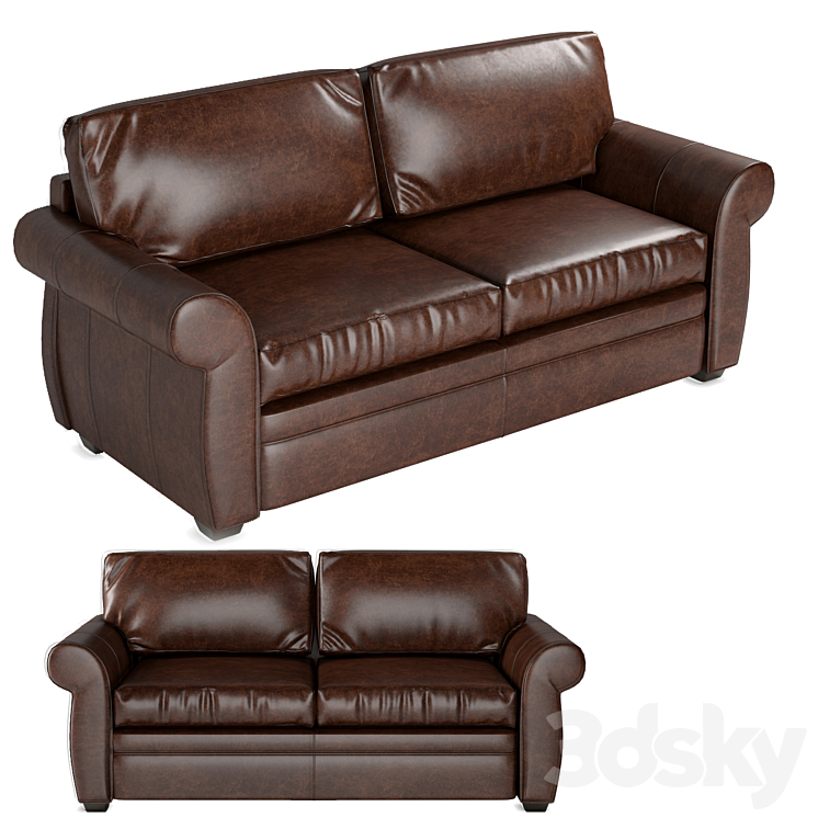 Leather Sofa pottery barn PEARCE Sofa 3D model