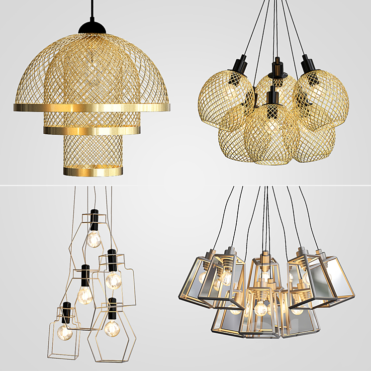 Pendant lamp collection 3DS Max - thumbnail 1