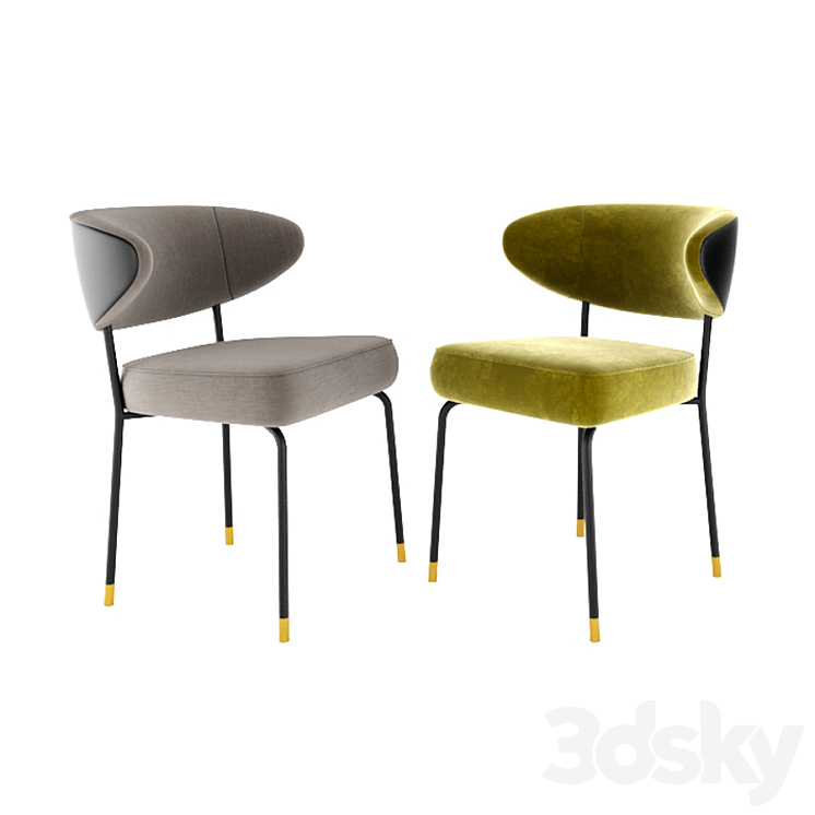 Minotti Mills Low Chair With Round Table 3DS Max - thumbnail 2