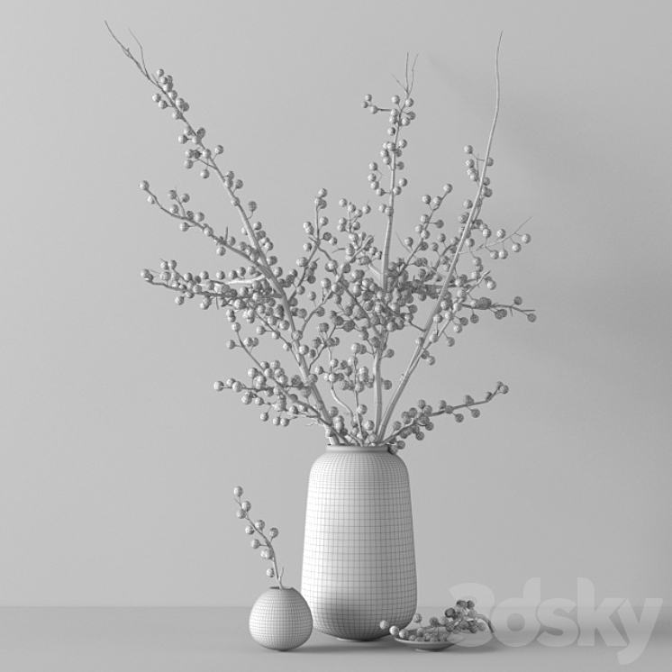 Red berries 3D Model