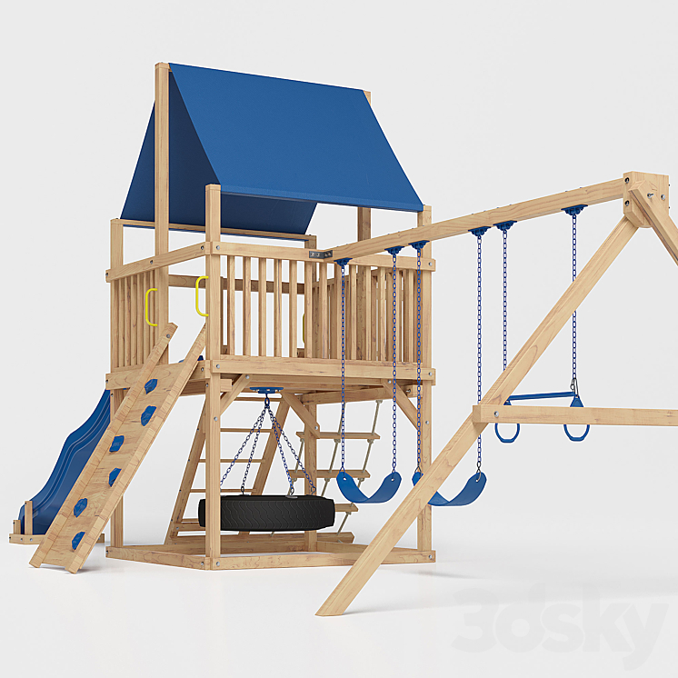 The Bailey Climber Swing Set 3D Model