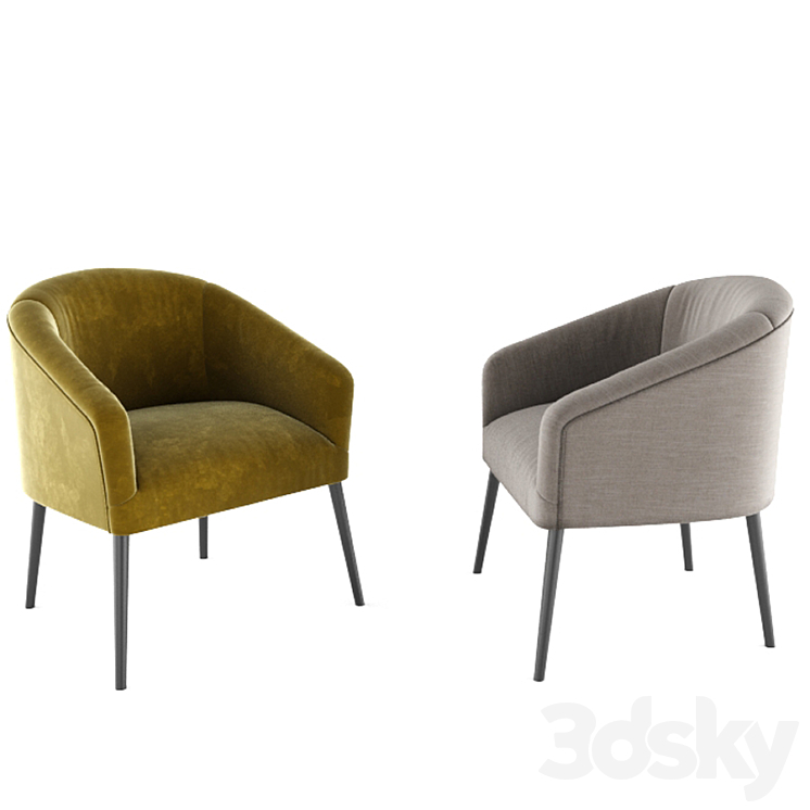 Pomeroy Barrel Chair With Round Table 3D Model