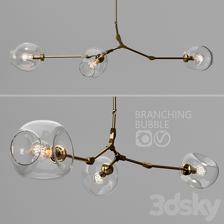 Branching bubble 3 lamps 3DS Max - thumbnail 1