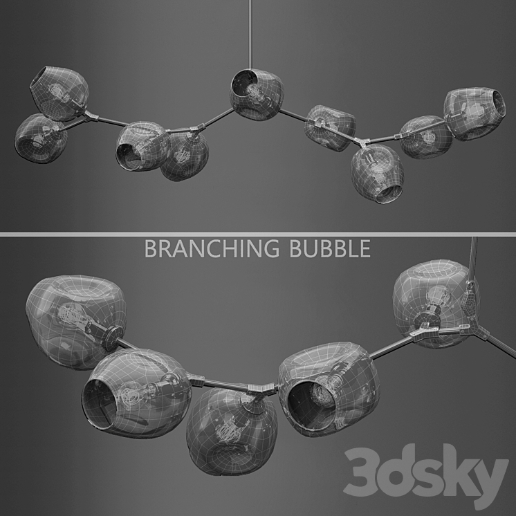 Branching bubble 9 lamps 3D Model