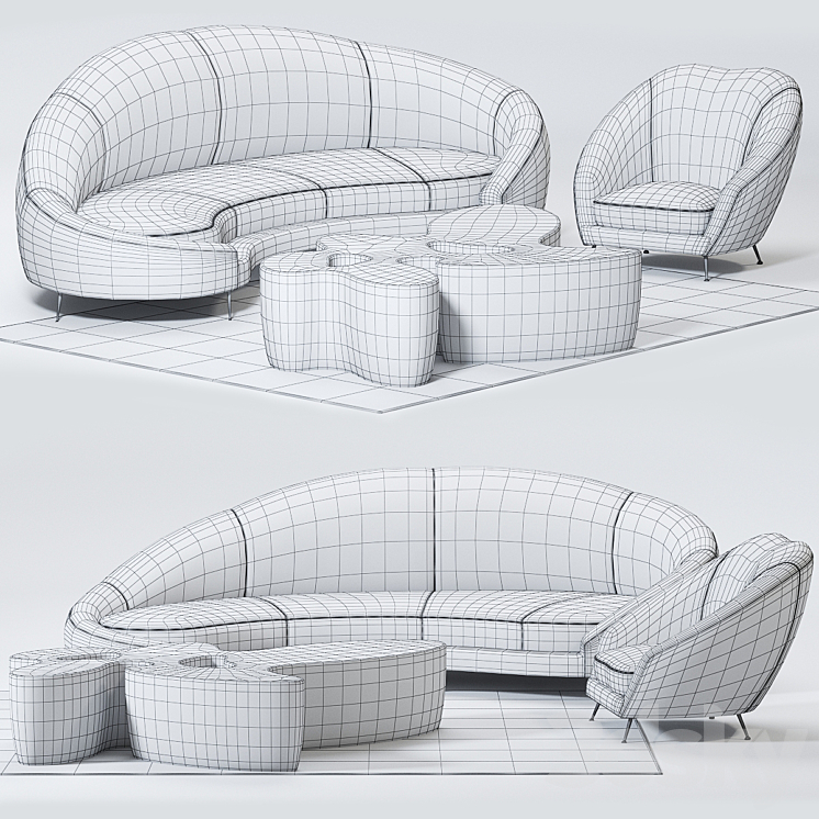 Nilufar Furniture Set 3DS Max - thumbnail 2