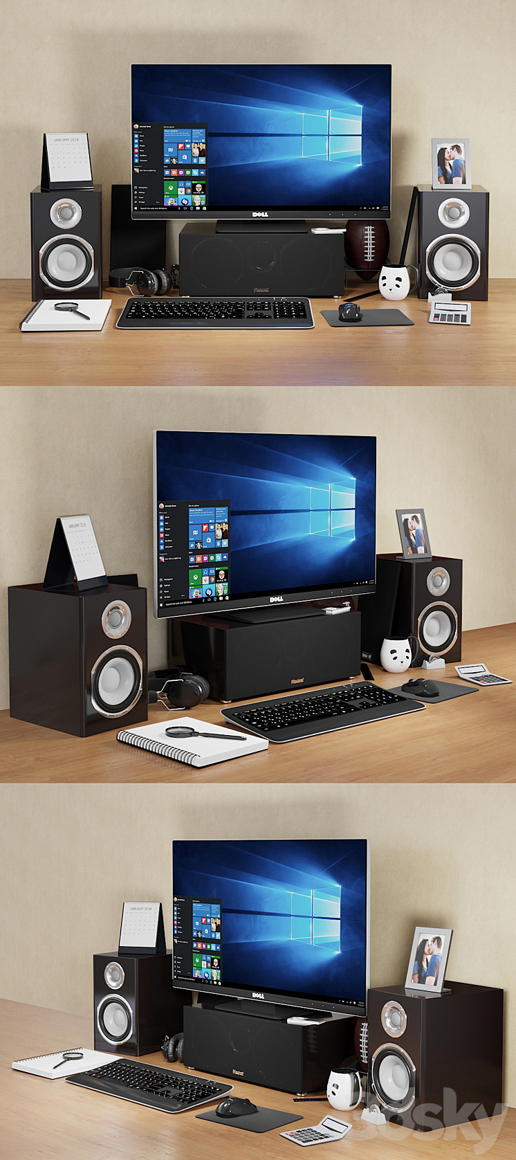 Computer Set 02 3D Model
