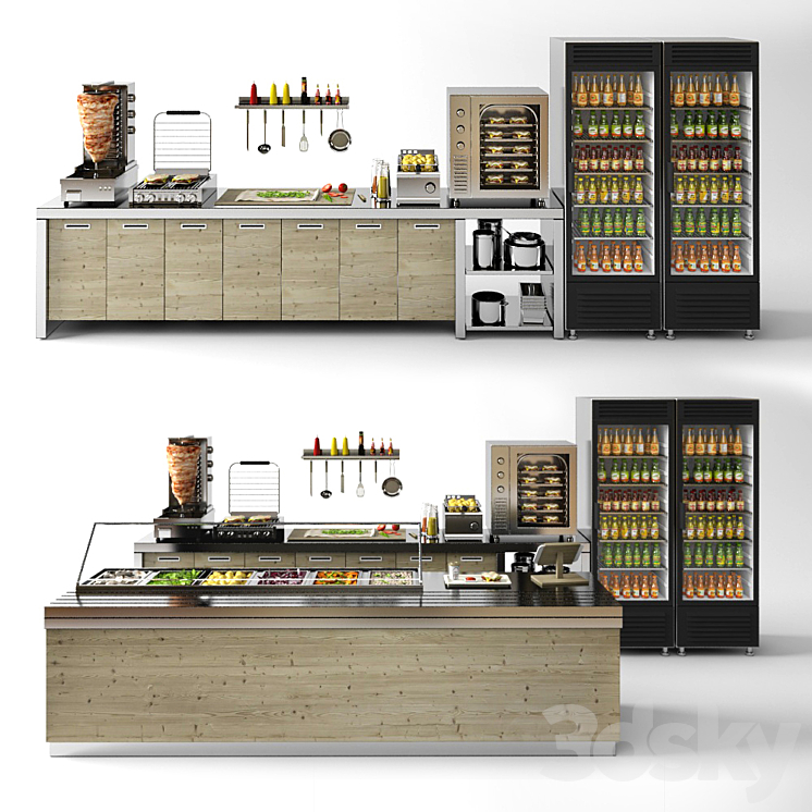 Set for a cafe 3D Model