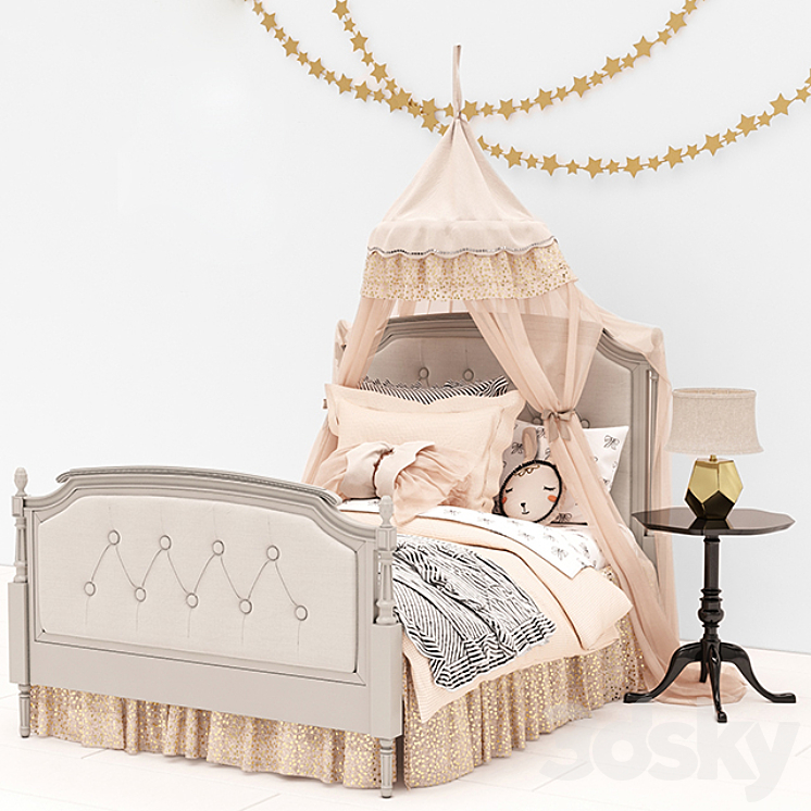 Pottery Barn Kids Blythe Tufted Bed 3DS Max - thumbnail 1