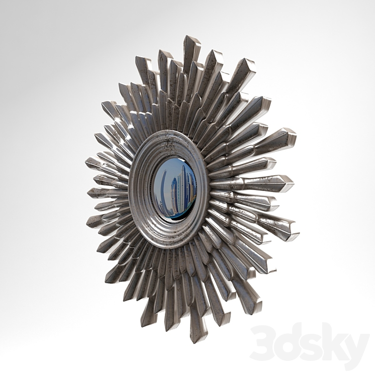 Mirror in metal frame 3D Model