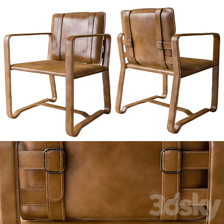 Leather Belt Camel Chair 3DS Max 3ds Max Files