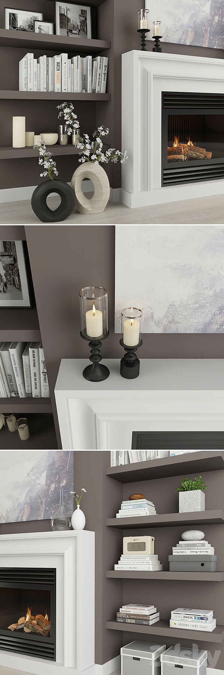 Fireplace and decor 19 3D Model