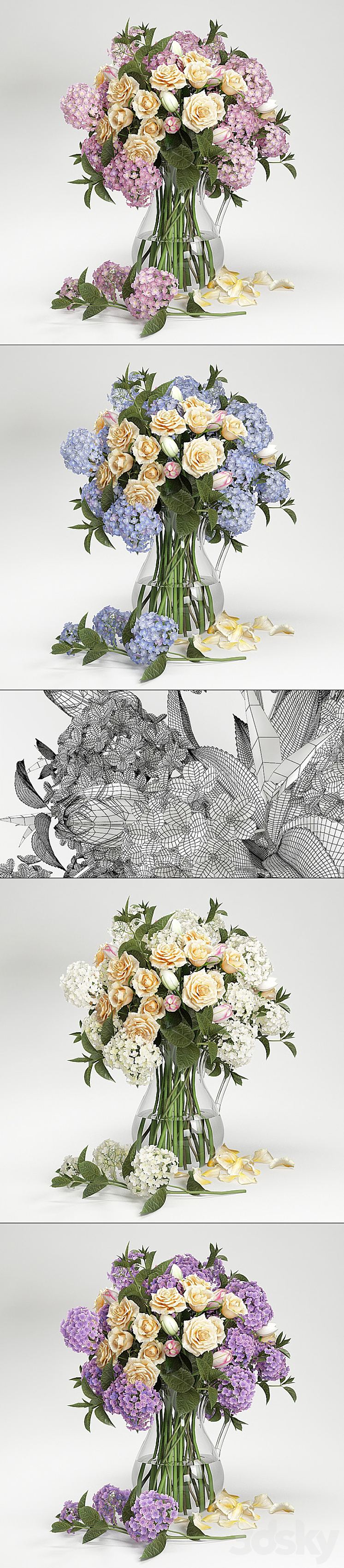Hydrangea flowers 3D Model
