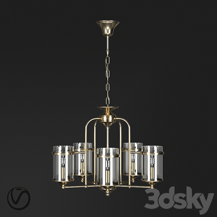 Chandelier with 5 lamps by Terandpet 3DS Max - thumbnail 1