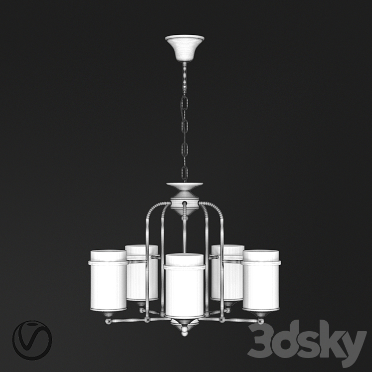 Chandelier with 5 lamps by Terandpet 3DS Max - thumbnail 2
