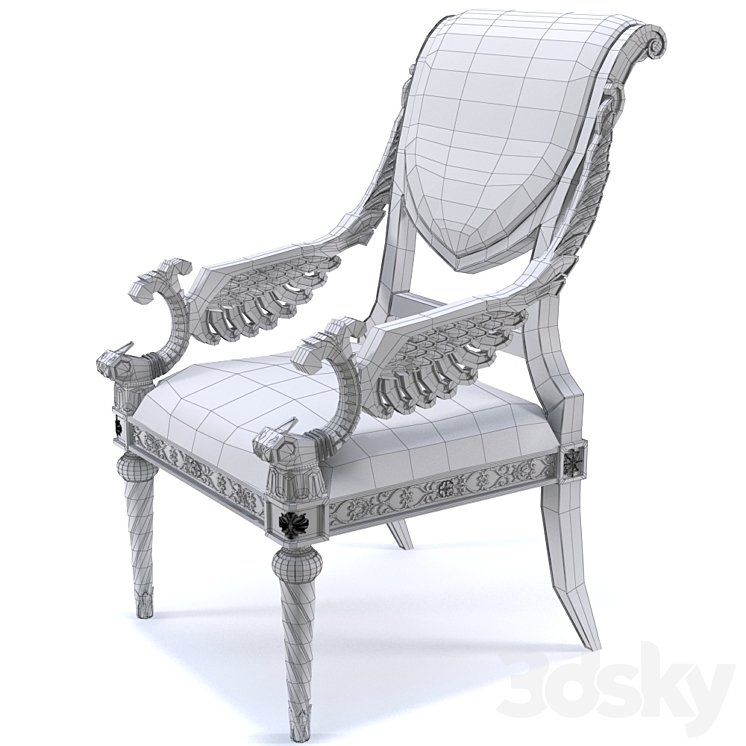 Chairs in Louis XVI style – art. 2001 3DS Max - thumbnail 2
