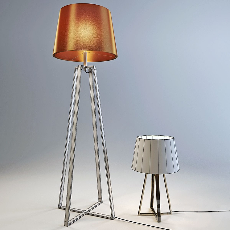 Desk and floor lamps model COFFEE from the company LUCIDE Belgium. 3DS Max - thumbnail 2