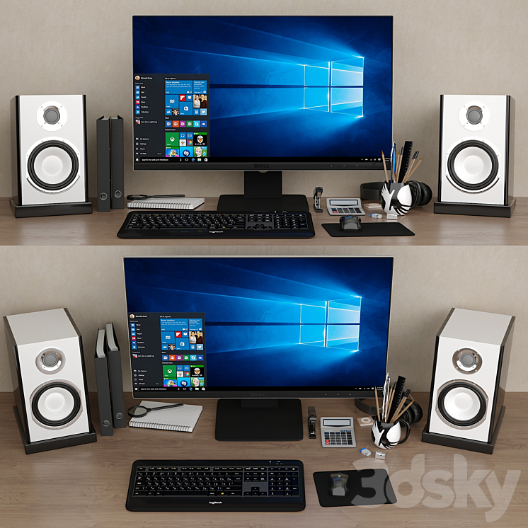 Computer set 03 3D Model