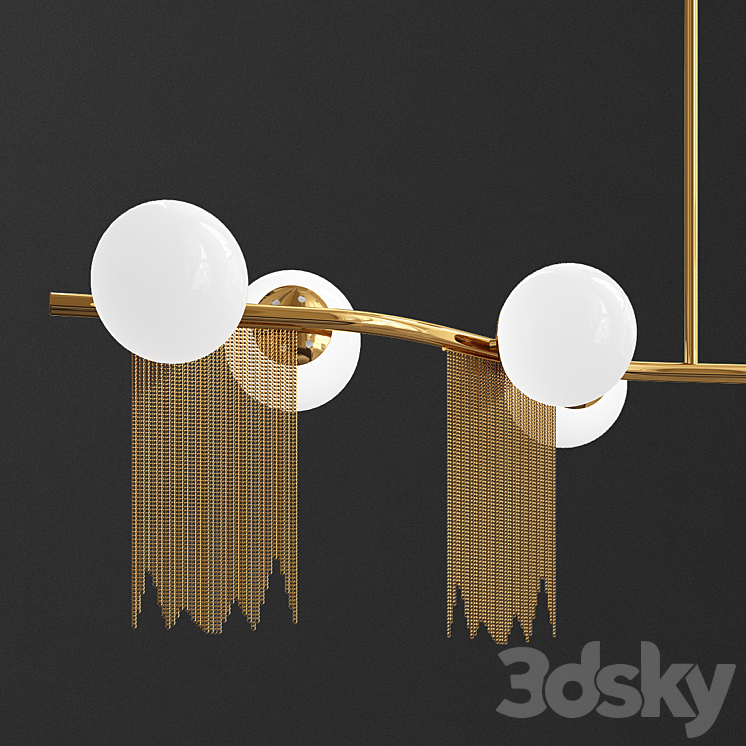 Nordic modern creative tassel lights 3D Model