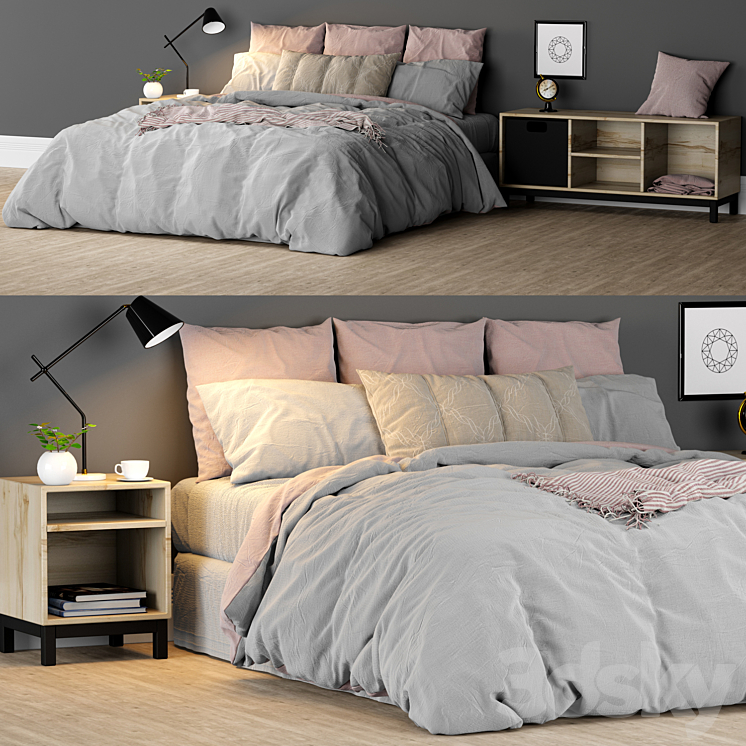 Bed 01 3DS Max - thumbnail 1
