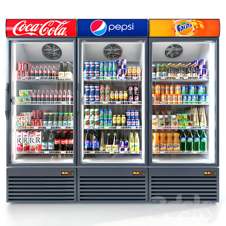 Refrigerator Coca-cola 3DS Max - thumbnail 1