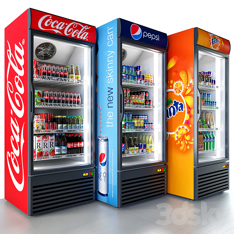 Refrigerator Coca-cola 3DS Max - thumbnail 2