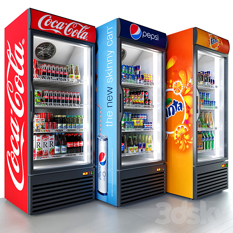 Refrigerator Coca-cola 3D Model