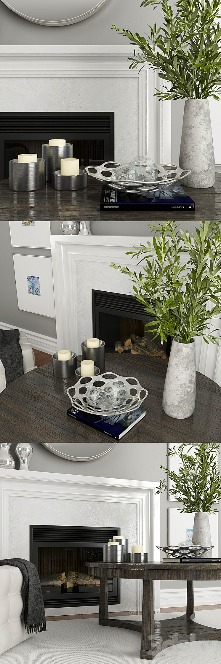 Fireplace and decor 2 3D Model