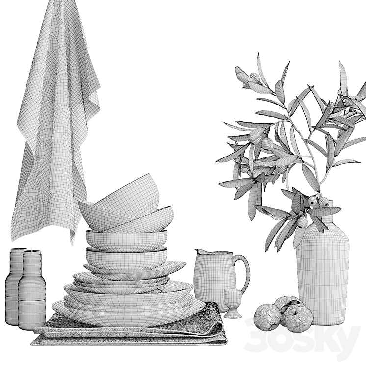 Decorative set for the kitchen Вroste copenhagen 3DS Max - thumbnail 2