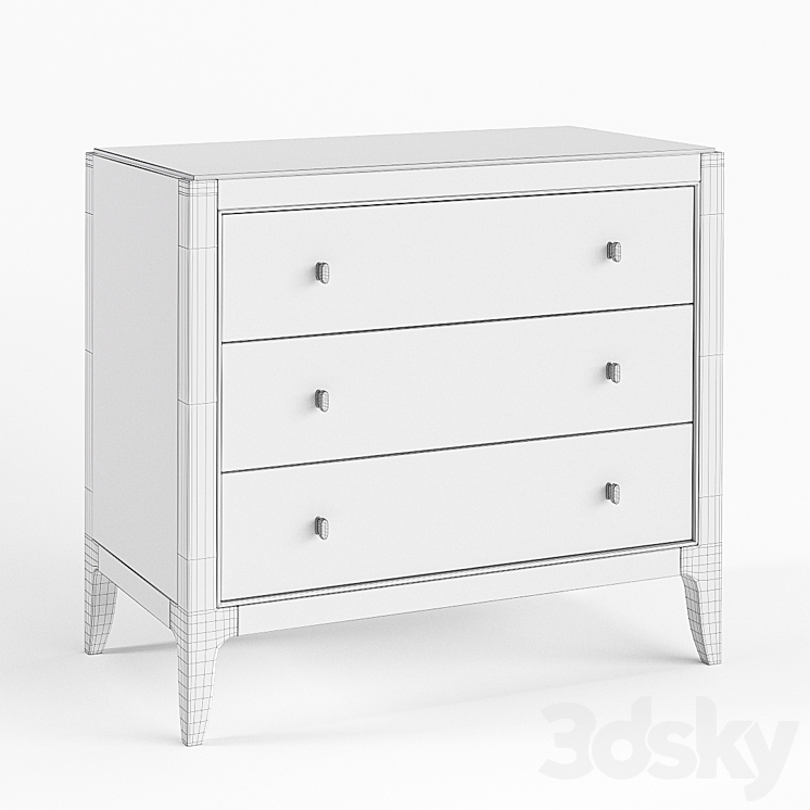 Bedside cabinet Lily White Caracole 3DS Max - thumbnail 2
