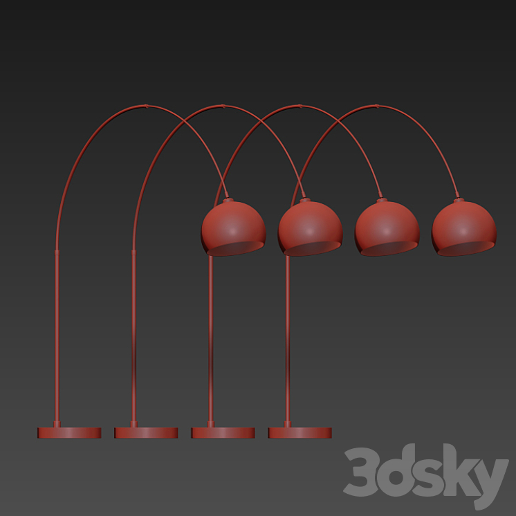 Bow Large Floor Lamp Made 3D Model