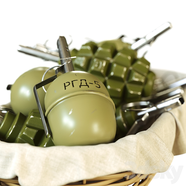 Grenades in the basket 3D Model