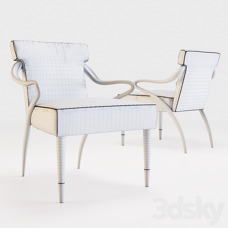 CARACOLE UPHOLSTERY SWOOSH CHAIR 3DS Max - thumbnail 2