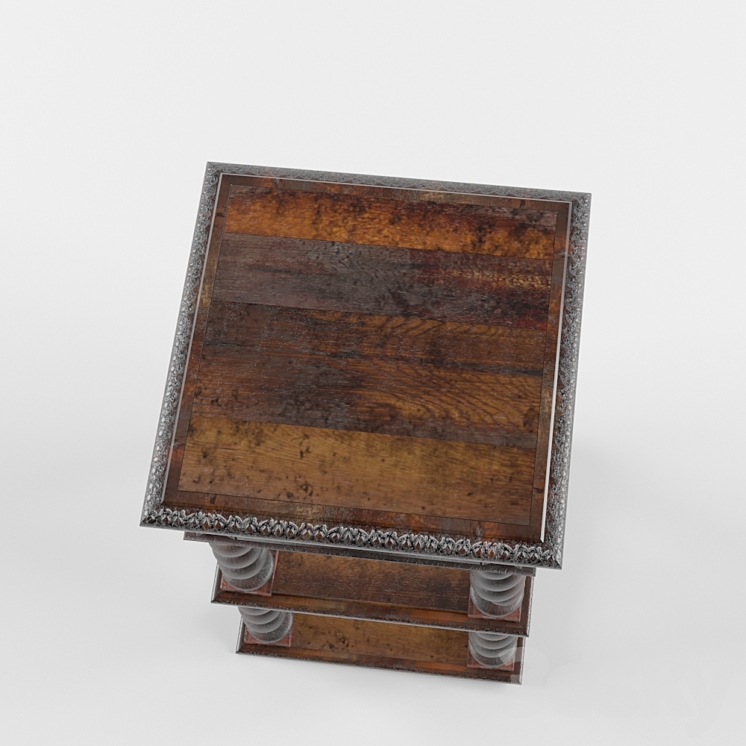 Table Antique Side 3DS Max Model - thumbnail 2