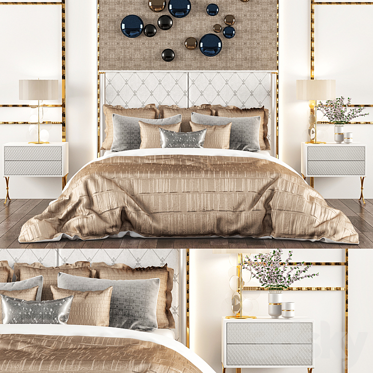 Fendi montgomery bed 3DS Max - thumbnail 1