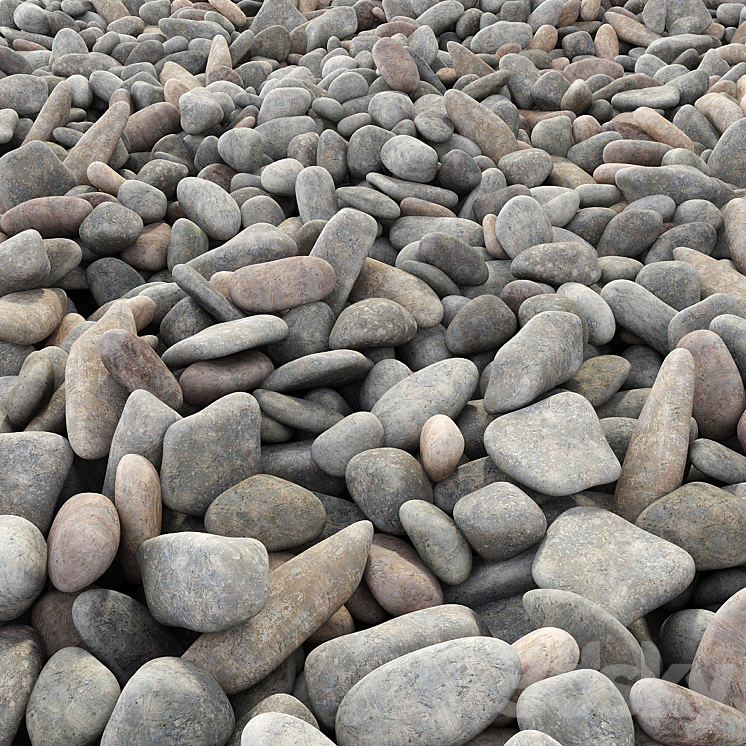 Road from sea pebbles 3DS Max - thumbnail 1