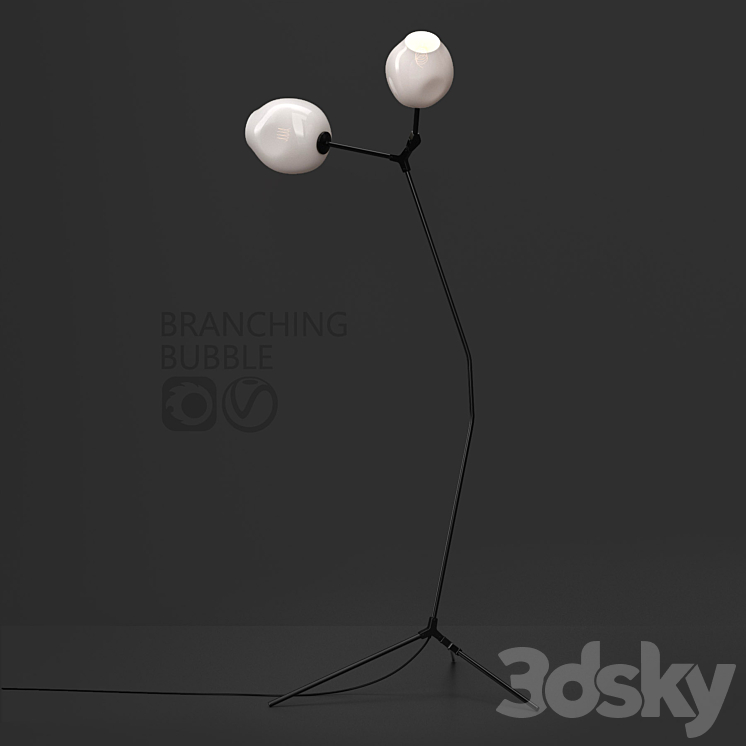 Branching Floor Lamp 3DS Max - thumbnail 1