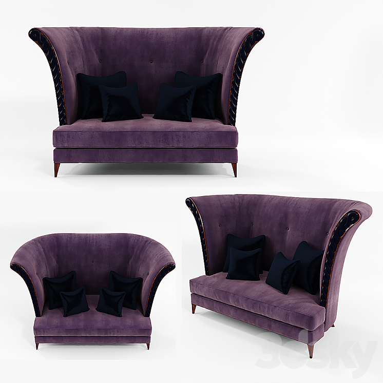 Lagerfeld sofa by Christopher Guy 3DS Max - thumbnail 1
