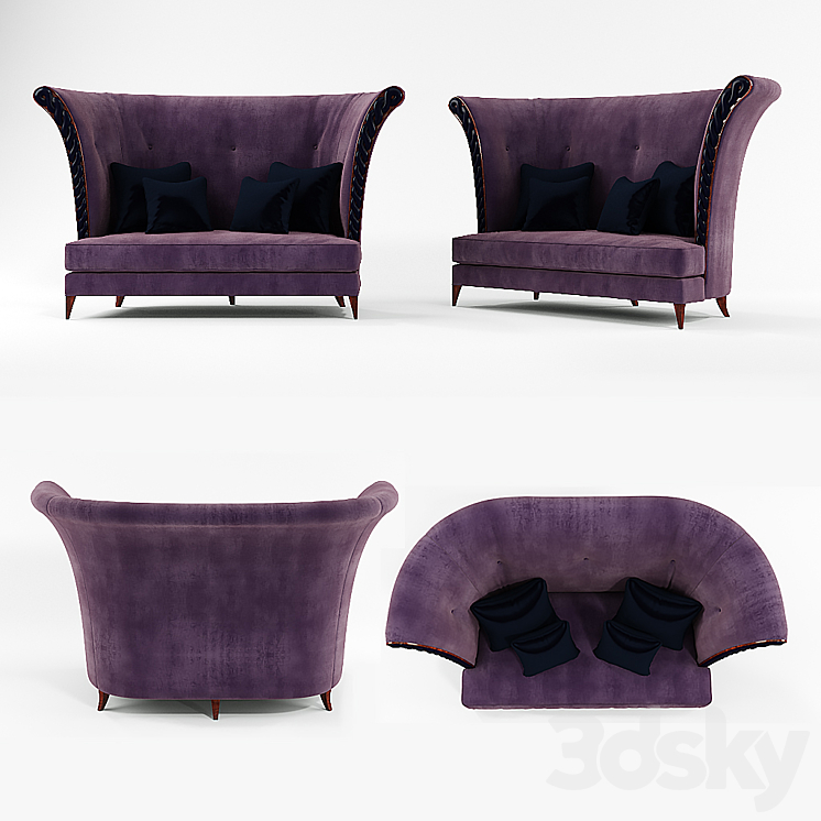 Lagerfeld sofa by Christopher Guy 3DS Max - thumbnail 2