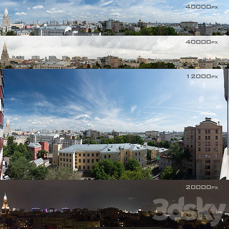 Panoramas of Moscow from the region of Khamovniki. 4 photos 3D Model