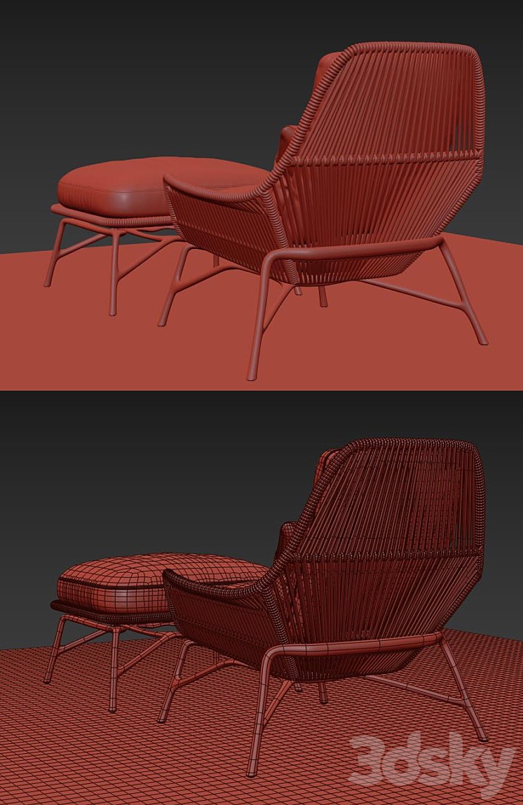 “Minotti Prince “”Cord”” Indoor Chair” 3DS Max - thumbnail 2