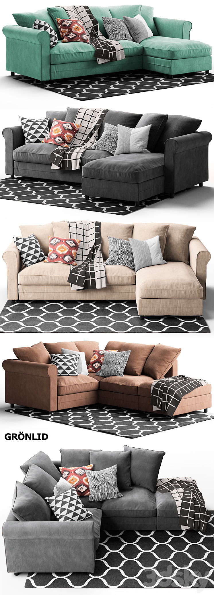 Gronlid Corner sofa With chaise longue Ikea / Ikea 3D Model