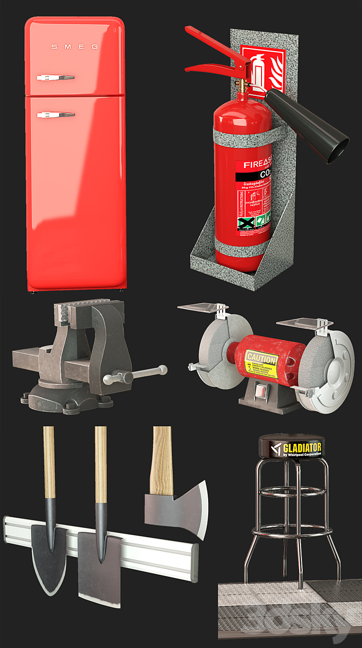 Auto workshop Gladiator Collection 3D Model Free