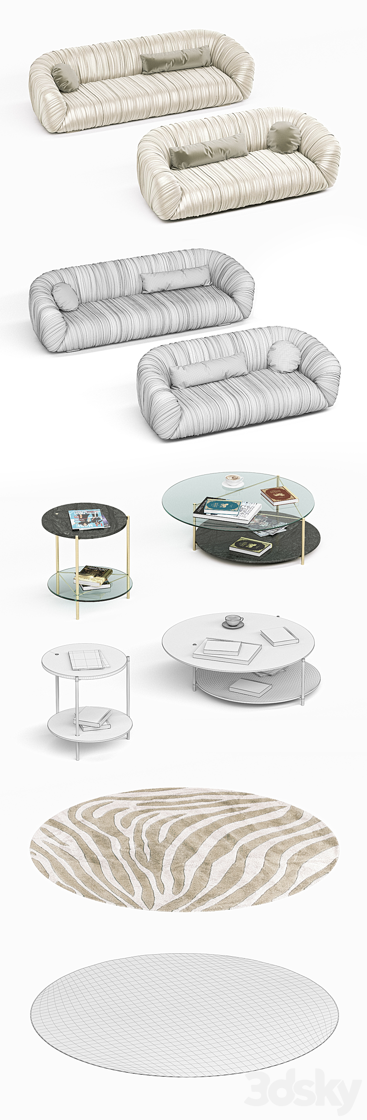 Laurameroni Drape sofa Echo table 3D Model Free