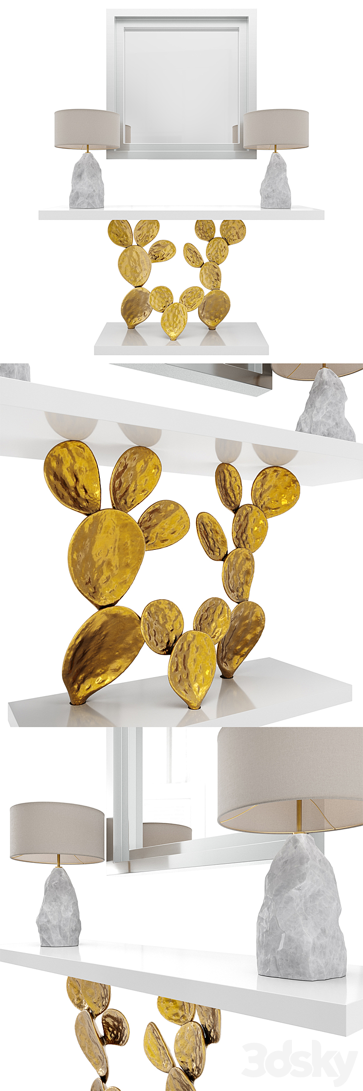 Ginger & Jagger Cactus console and Pico lamp 3D Model