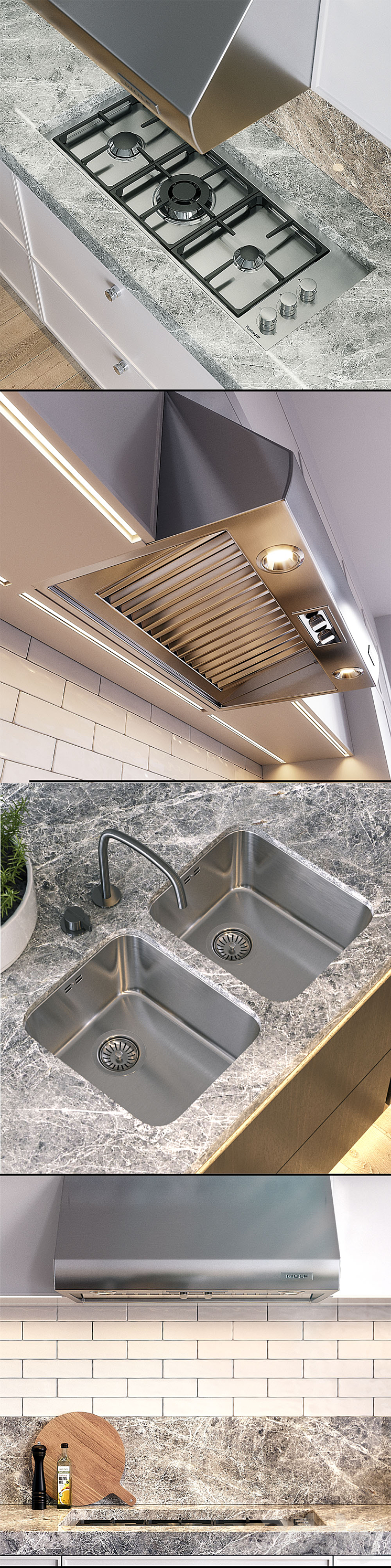Kitchen NOLTE Carisma (vray GGX corona PBR) 3D Model
