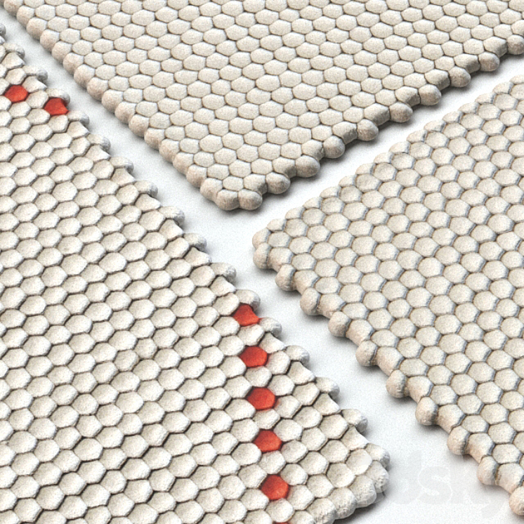 Carpet Hay Dot carpet Poppy Red rug 3D Model